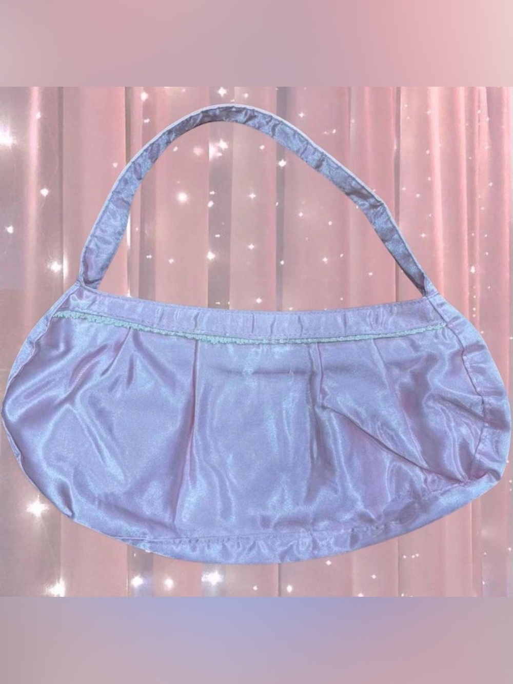 Rare Sanrio Charmmy Kitty Pink Satin Shoulder Bag with Embroidered Heart - Picture 2 of 3